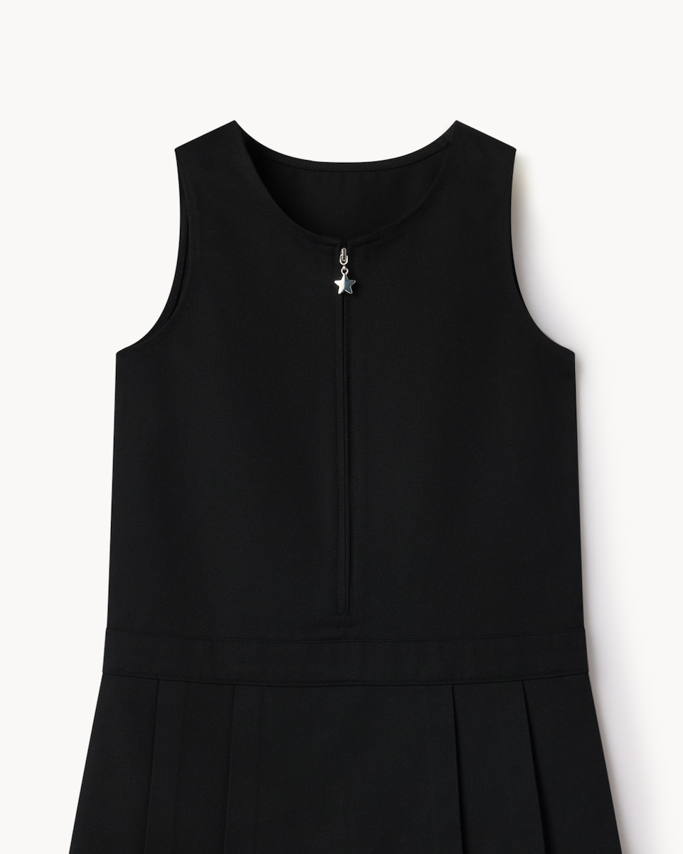 image 1 of F&F School Girls 2-Pack Regular Fit Pleated Pinafore Dresses in Black