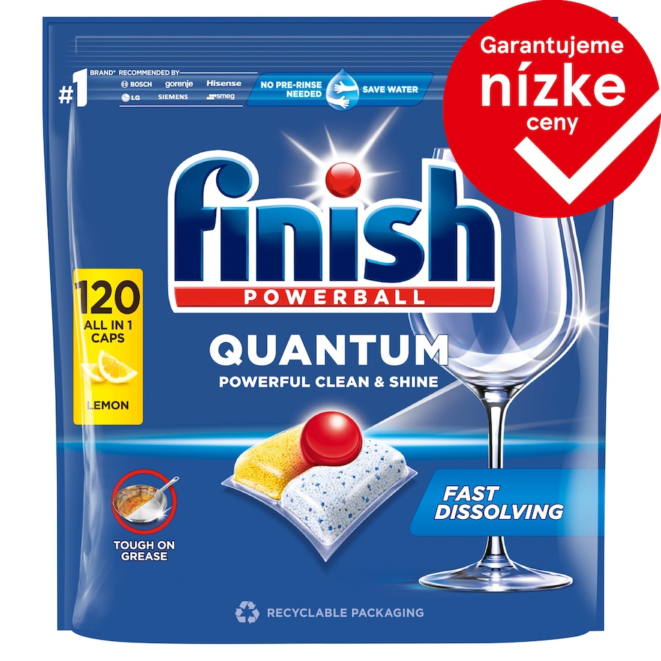 Finish Quantum kapsuly do umývačky riadu - Lemon 120 ks