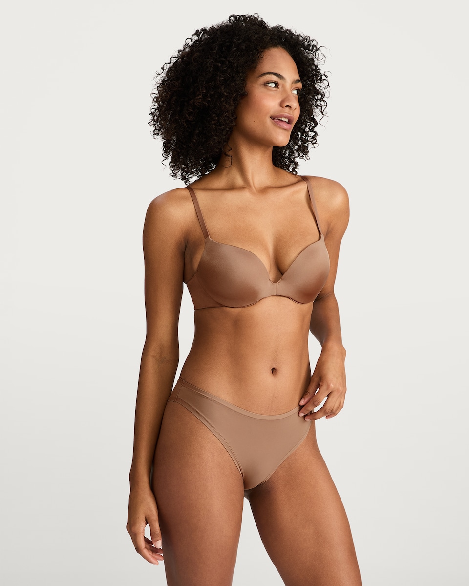 image 1 of F&F Underwired Contour Push Up Bra in Med Nude