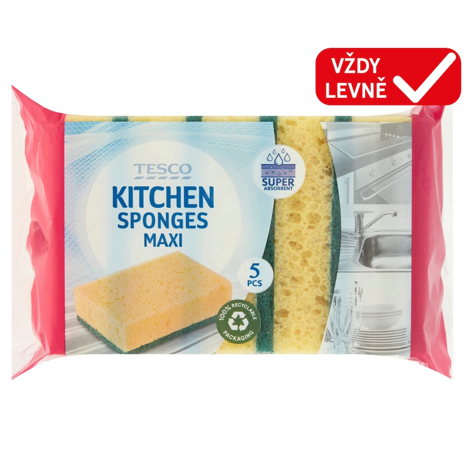 Tesco Kitchen Sponges Maxi 5 pcs