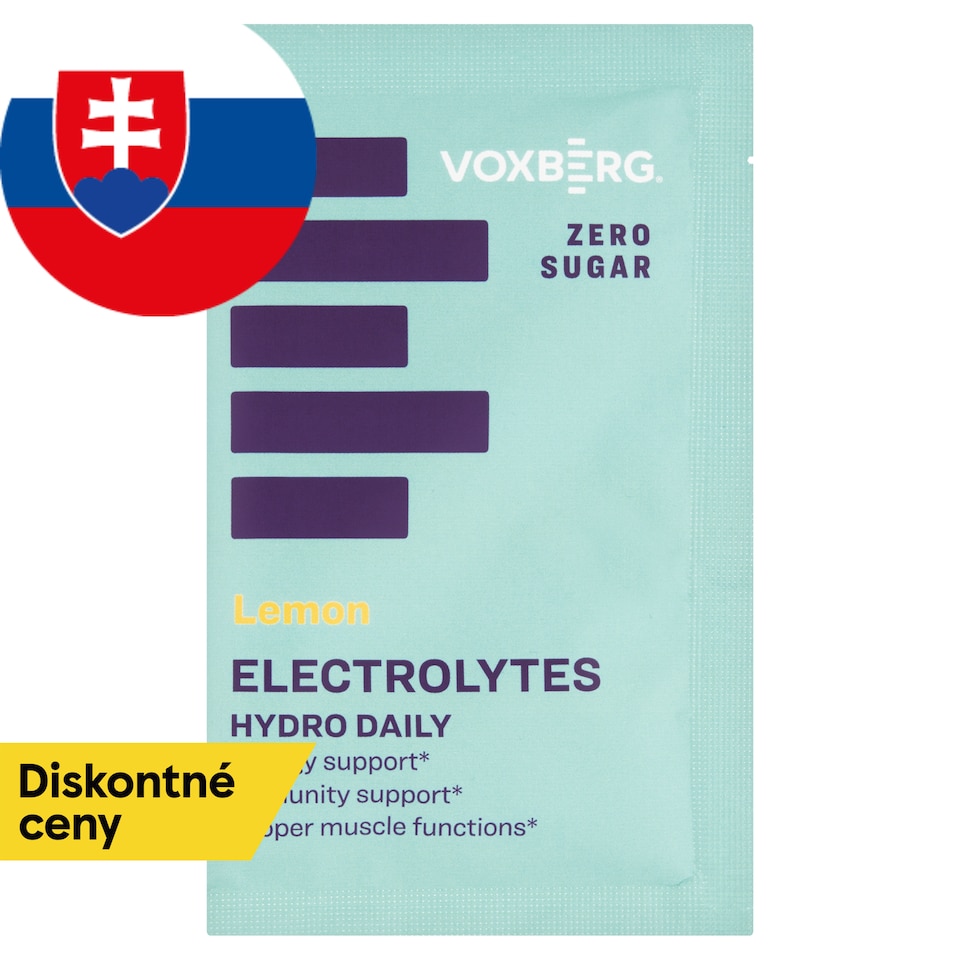 Voxberg Prášok na prípravu nápoja s obsahom elektrolytov a vitamínov s citrónovou príchuťou 10 g