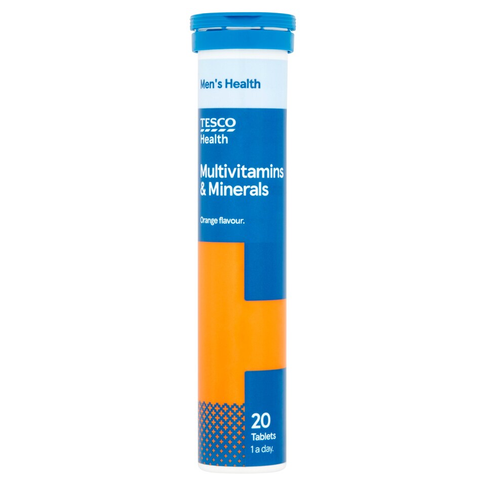 Tesco Multiplus Effervescent Men Multivitamins and Minerals - Orange Flavour 20s