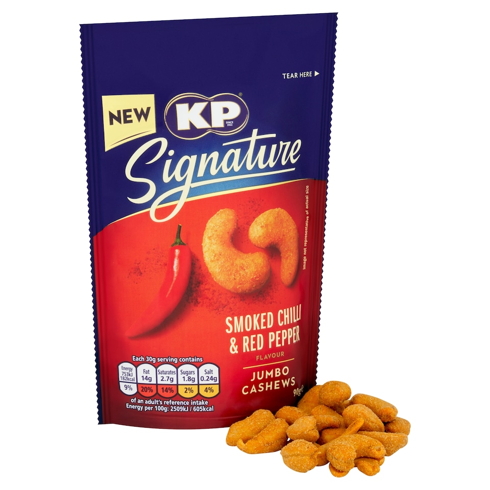 image 1 of KP Signature Smoked Chilli and Red Pepper Cashews 90g