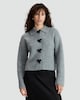 image 3 of F&F Ribbed Knit Bow Fastening Cardigan in Grey