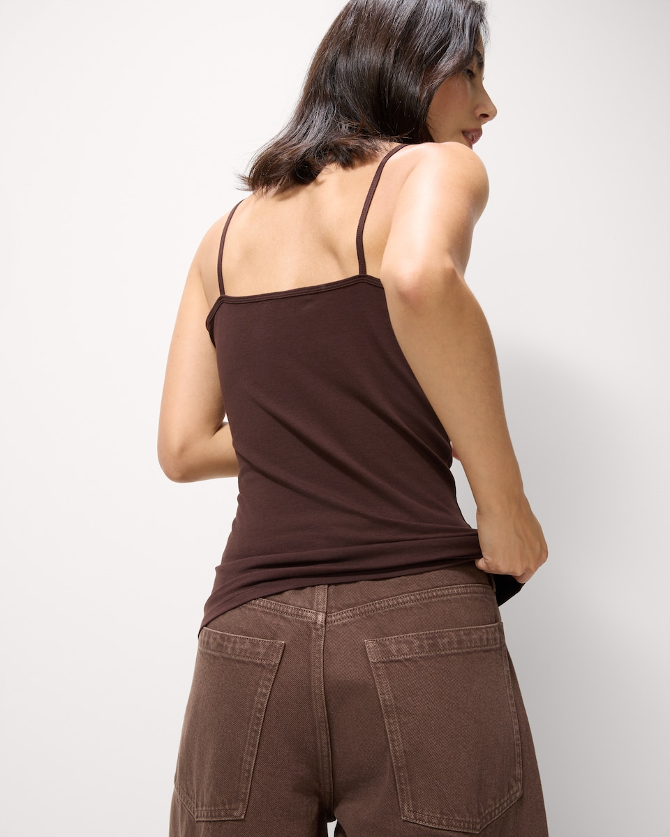 image 1 of F&F 3-Pack Cotton Rich Strappy Vests in Multi Brown