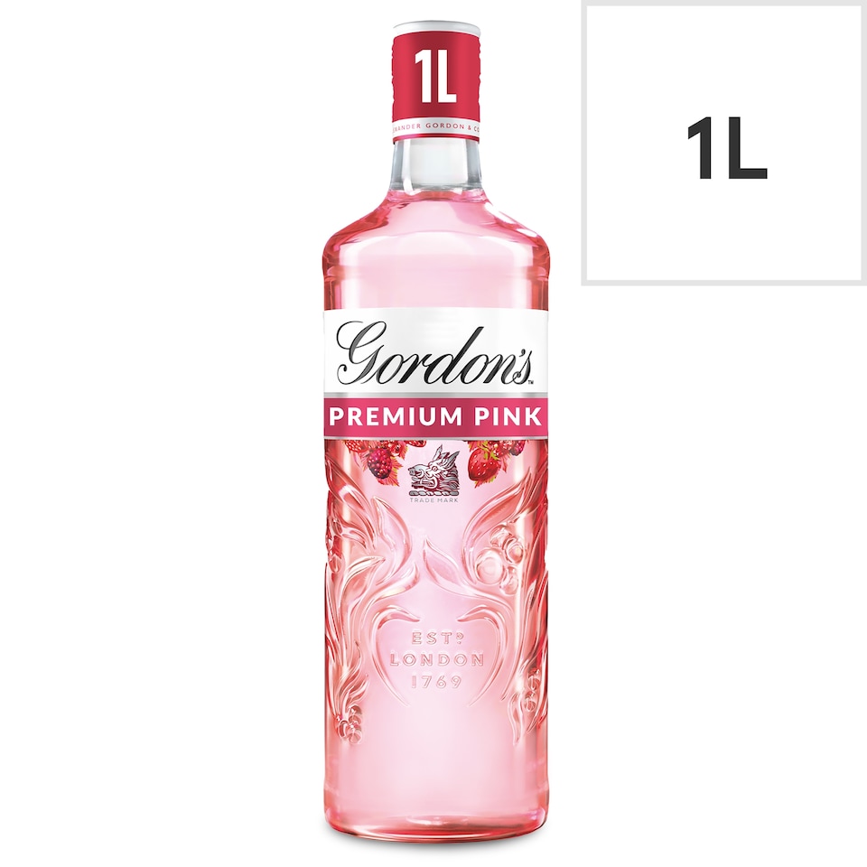 image 1 of Gordon's Premium Pink Gin Based Flavoured Spirit Drink 35% vol 1L Bottle