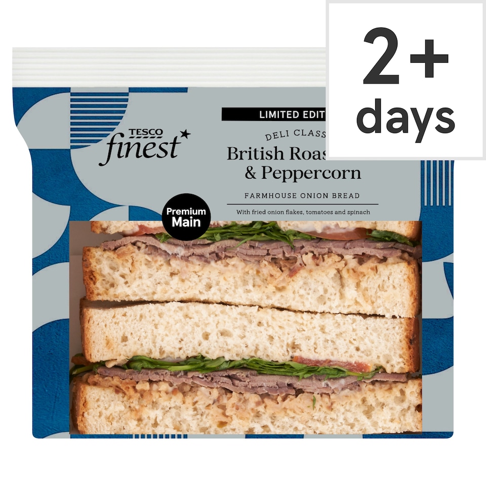 Tesco Finest Roast Beef & Peppercorn Sandwich Tesco Groceries