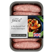 Tesco Finest 6 Reduced Fat Sausages 400G