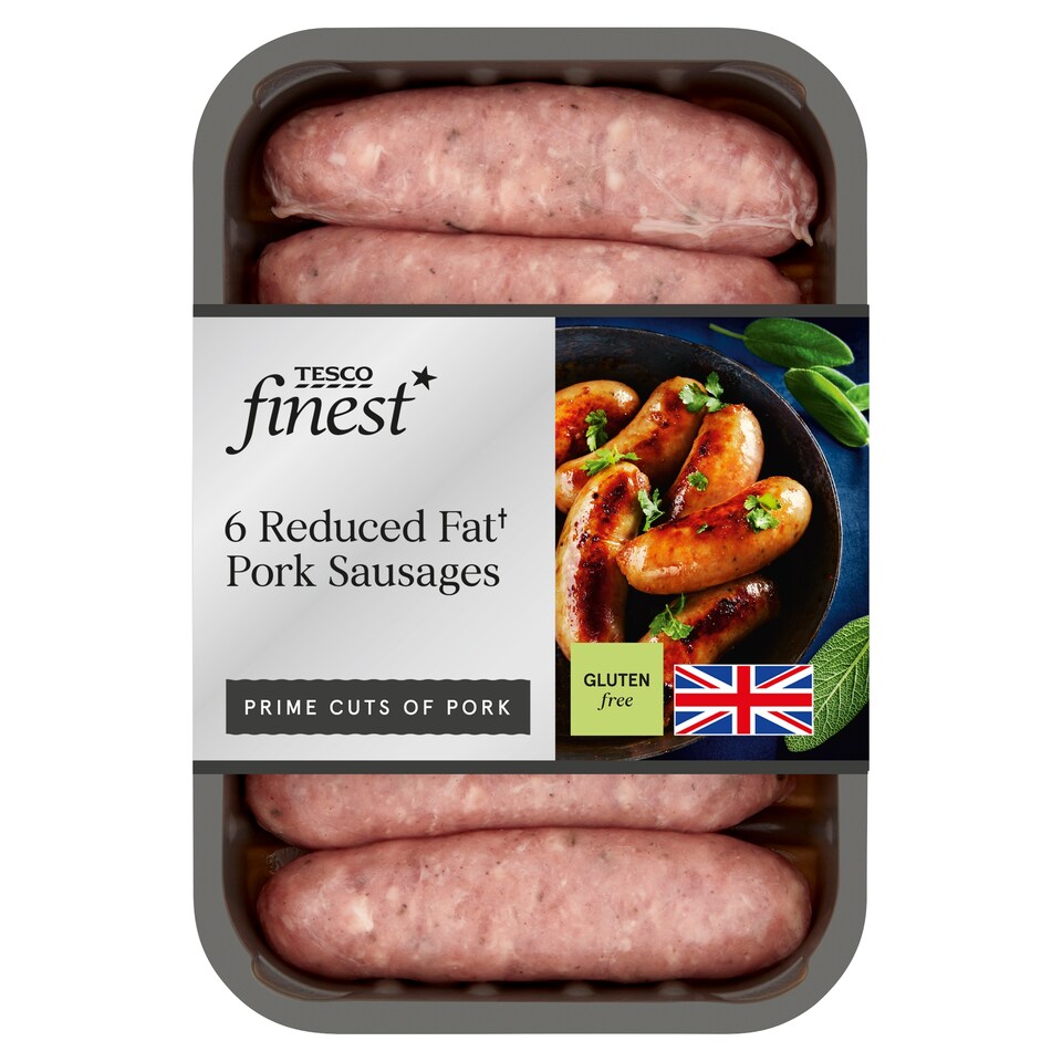 Tesco Finest 6 Reduced Fat Sausages 400G