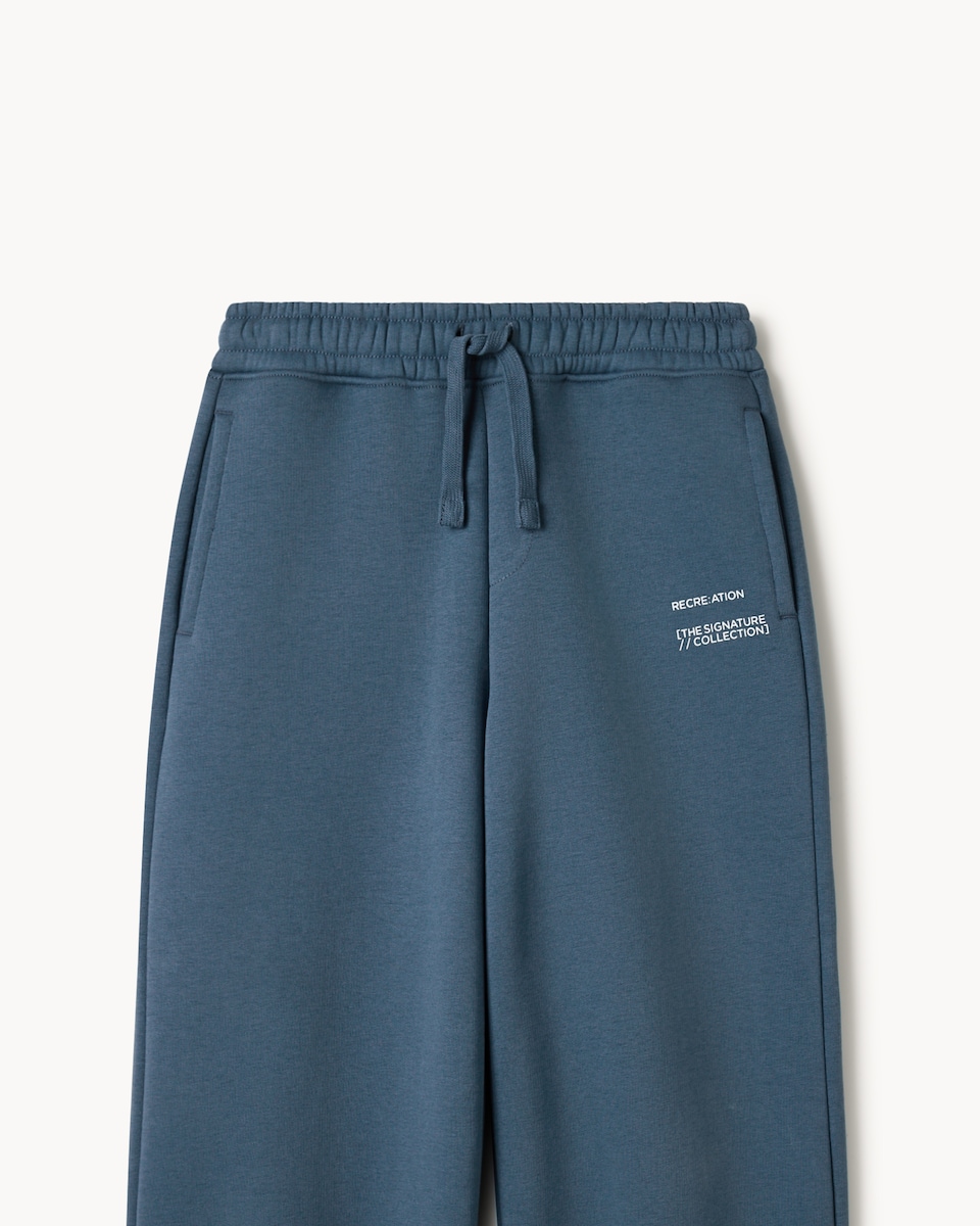 image 1 of F&F Boys Cotton Rich Slogan Joggers in Blue