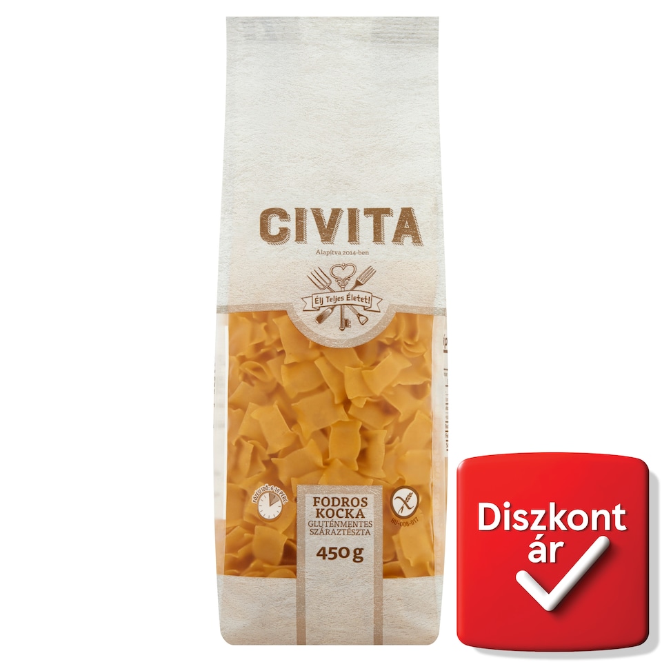 Civita fodros kocka gluténmentes száraztészta 450 g