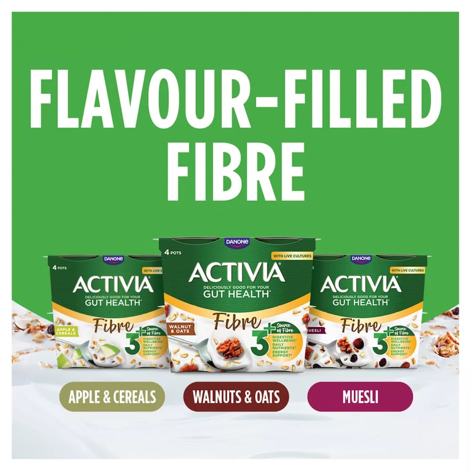 image 1 of Activia Fibre Gut Health Yoghurt - Walnut & Oat 4x115g