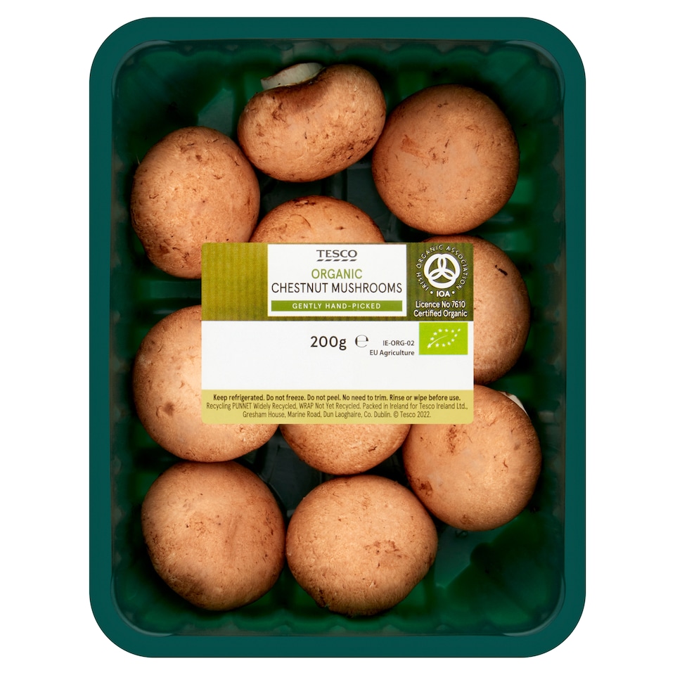image 1 of Tesco Organic Chestnut Mushrooms 200G