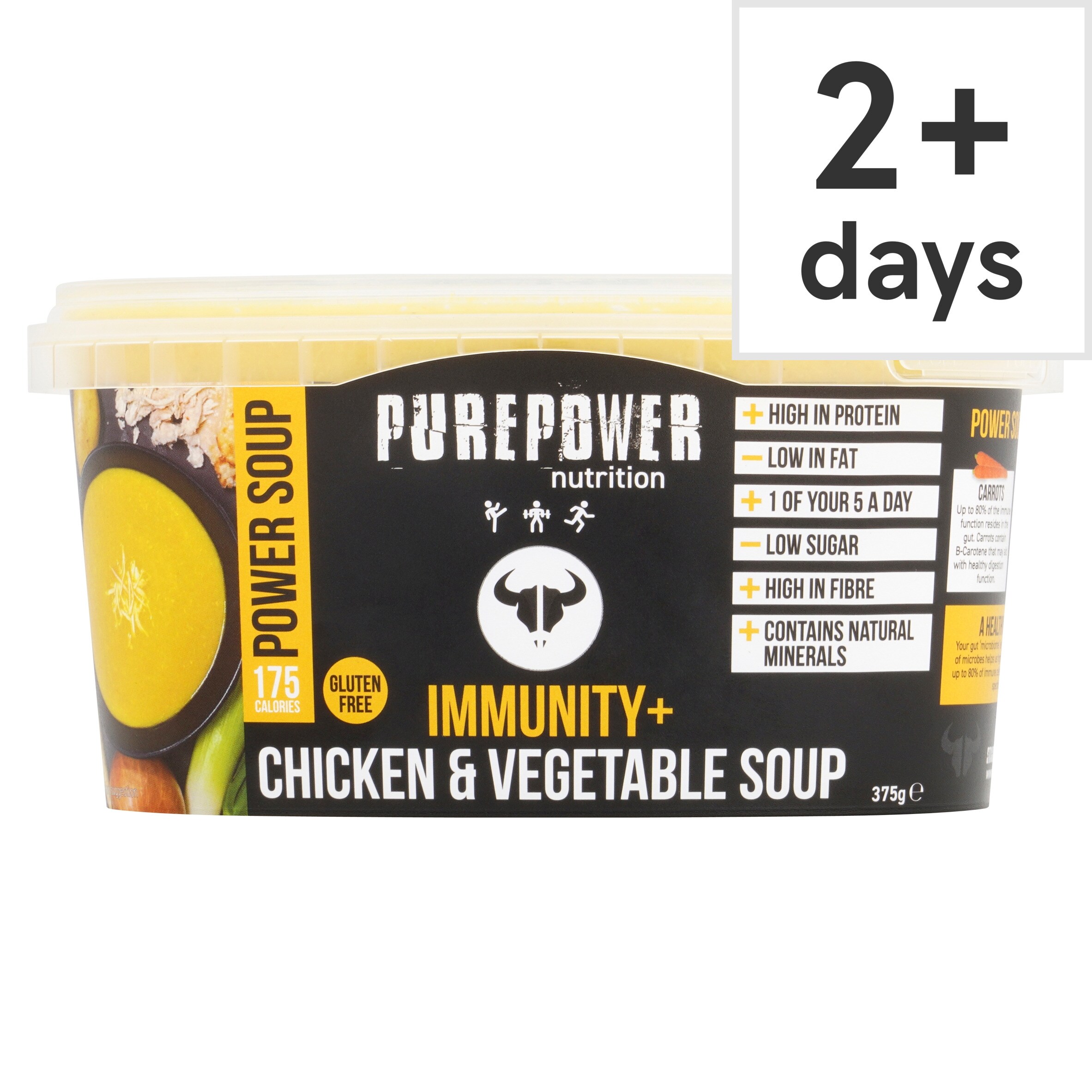 PUREPOWER IMMUNITY+ CHICKEN & VEGETABLE SOUP 375G - Tesco Groceries