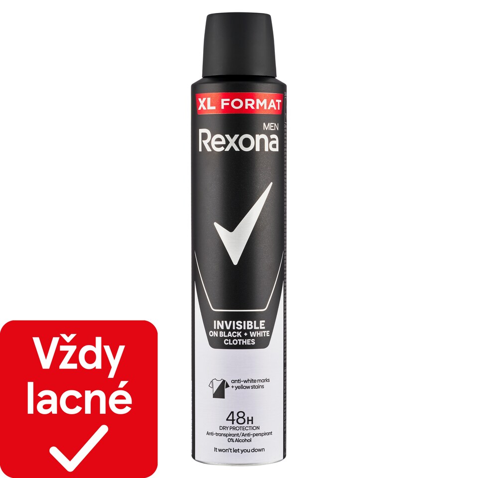 obrázok 1 z Rexona Men Invisible Black&White Antiperspirant sprej 200 ml