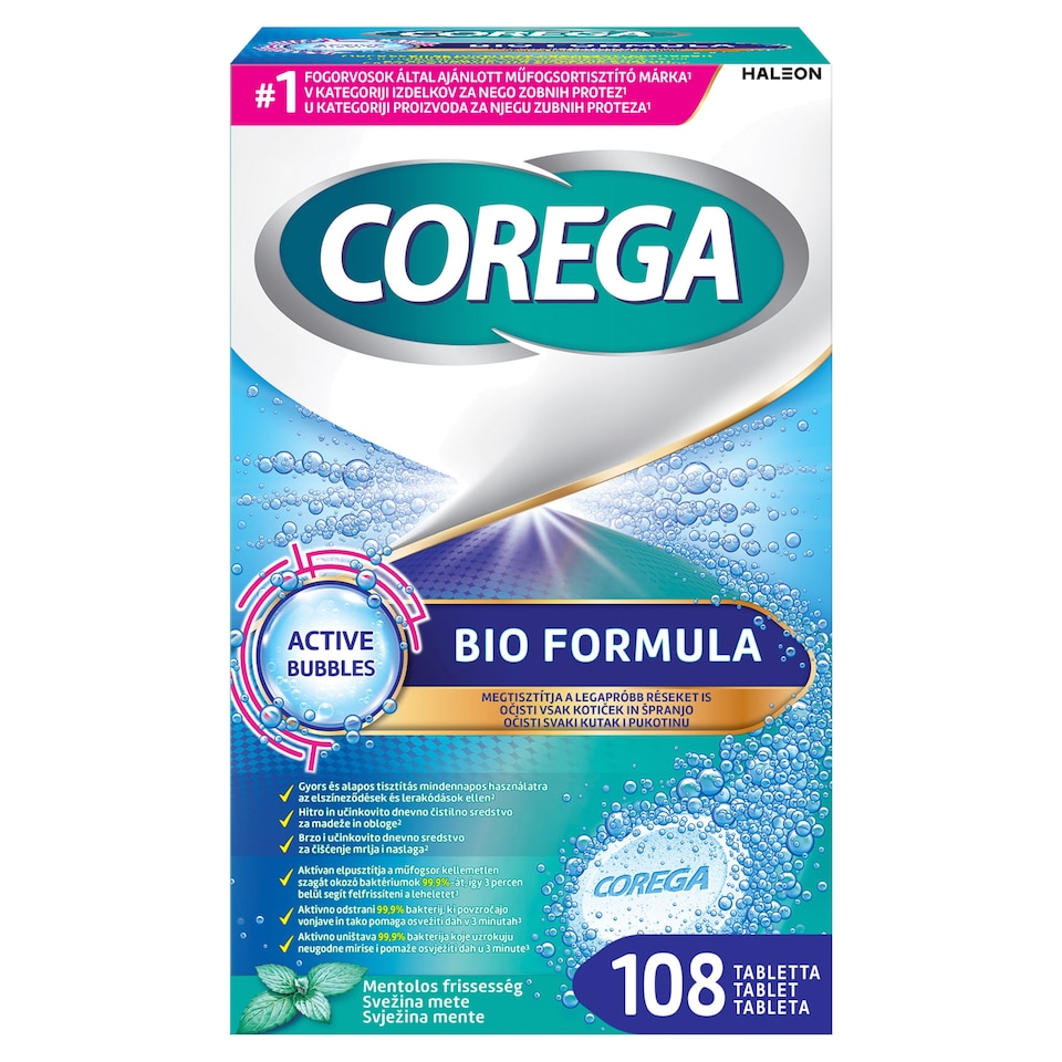 Corega Bio Formula műfogsortisztító tabletta 108 db  1. kép