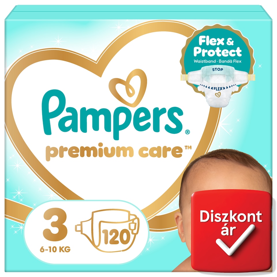 Pampers Premium Care Pelenka, Méret: 3, 120 db, 6kg-10kg  1. kép