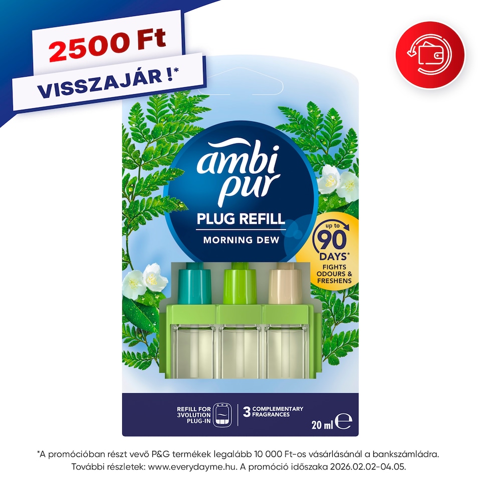 Ambi Pur 3Volution Elektromos légfrissítő-utántöltő, Morning Dew 20 ml