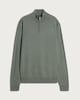 image 4 of F&F Pure Merino Wool Funnel Neck Half Zip Jumper in Green