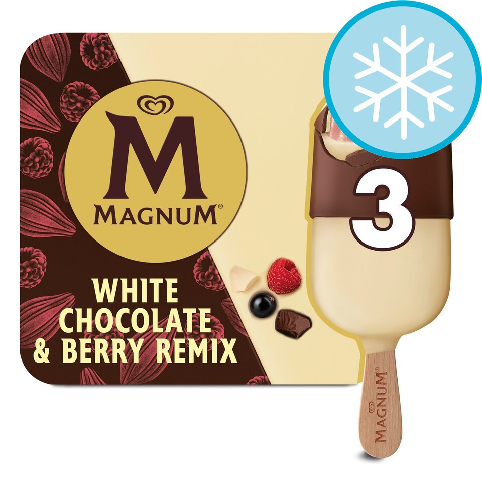 image 1 of Magnum White Chocolate & Berry Remix Ice Cream 3X85ml