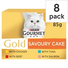 GOURMET Gold Savoury Cake Meat and Fish Variety Wet Cat Food 8x85g