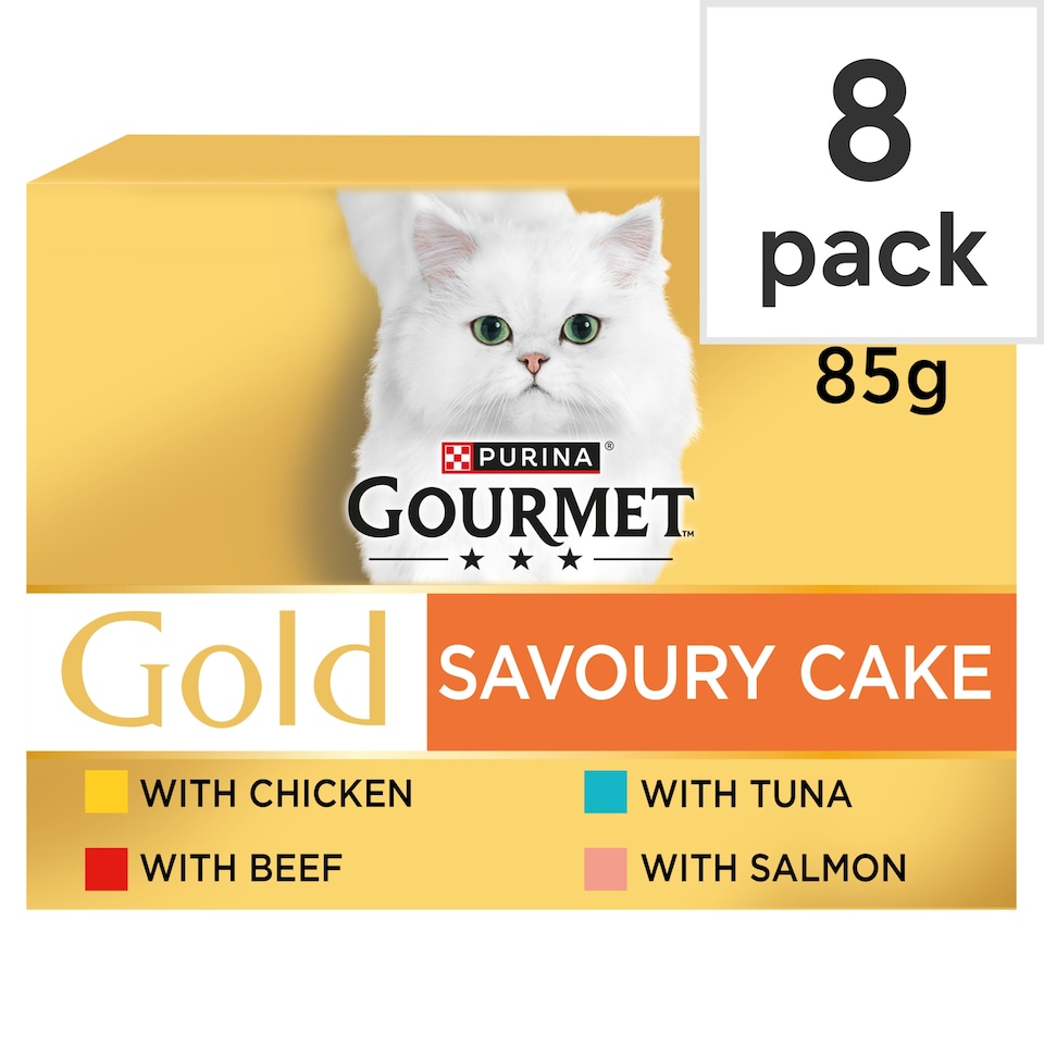 image 1 of GOURMET Gold Savoury Cake Meat and Fish Variety Wet Cat Food 8x85g