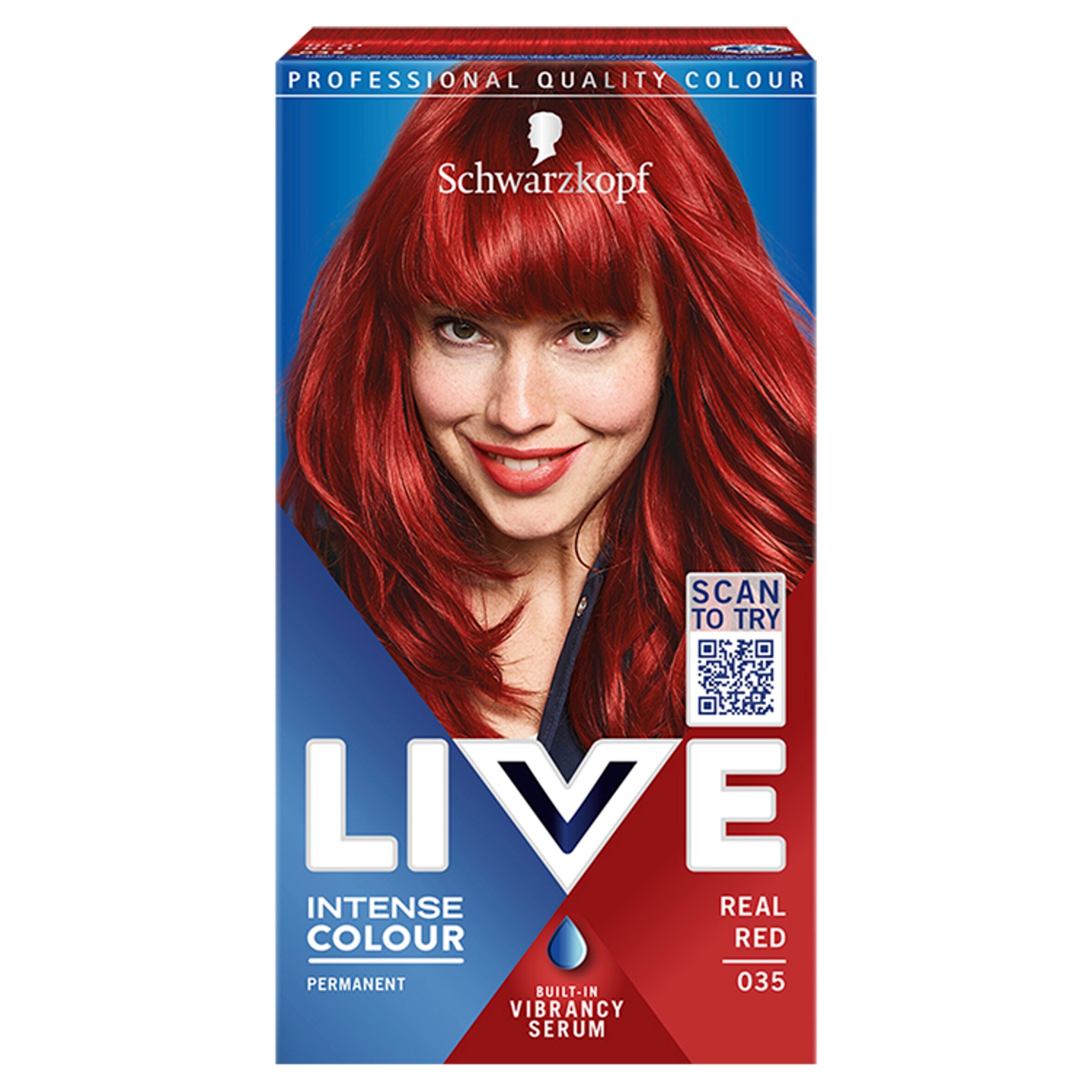 Schwarzkopf Live Intense Color Hair Color True Red 035 - Tesco Groceries