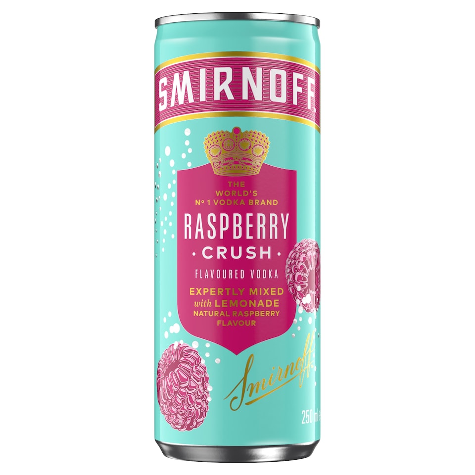 image 1 of Smirnoff Raspberry Crush & Lemonade Ready To Drink Premix 250ml