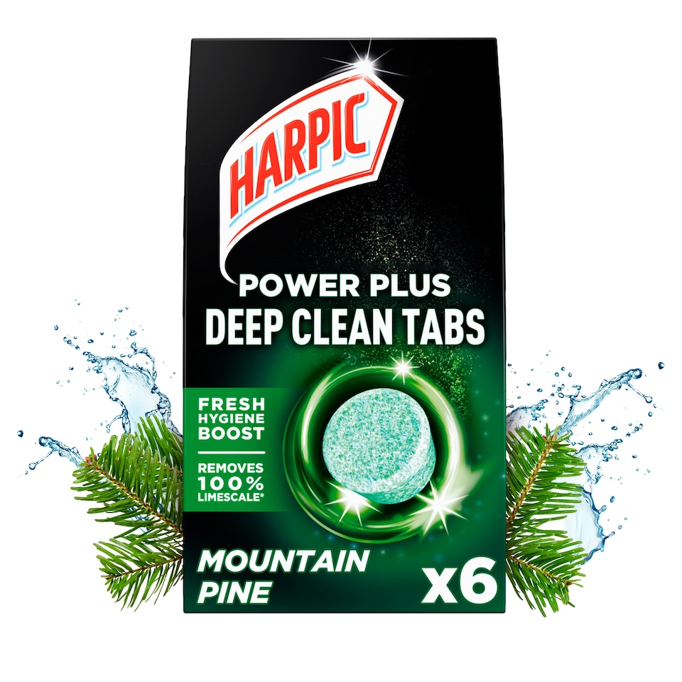 image 1 of Harpic Power Plus Deep Clean Mountain Pine Tabs 6 pack 135g