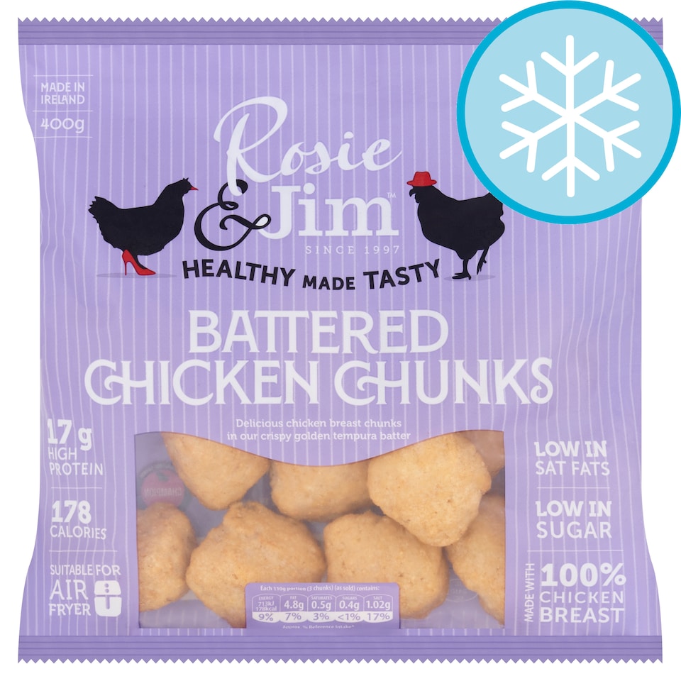 Rosie And Jim Gluten Free Battered Chicken Chunks 400G