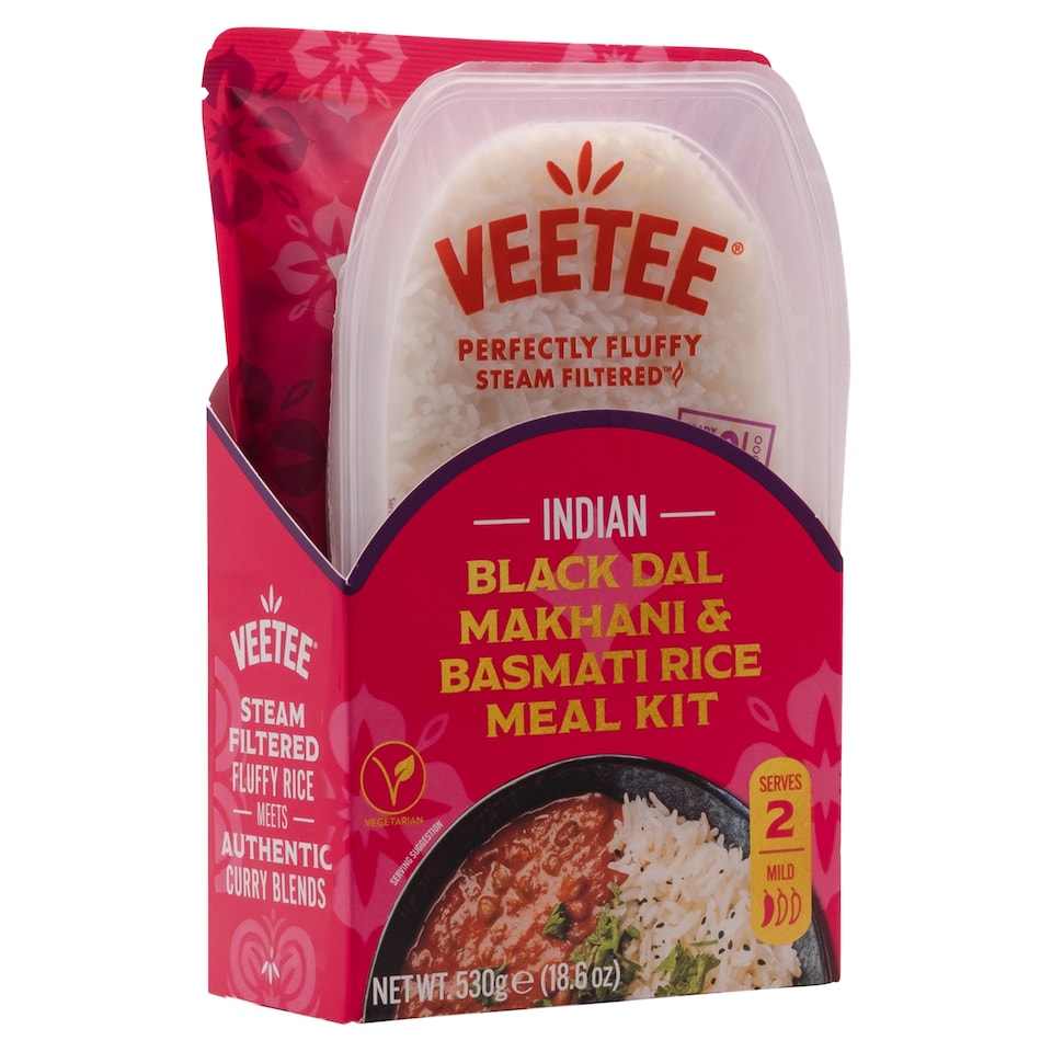 Veetee Indian Black Dal Makhani and Steamed Basmati Rice Meal Kit 530g