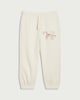 image 4 of F&F Girls Cotton Rich Unicorn Cuffed Joggers in Cream