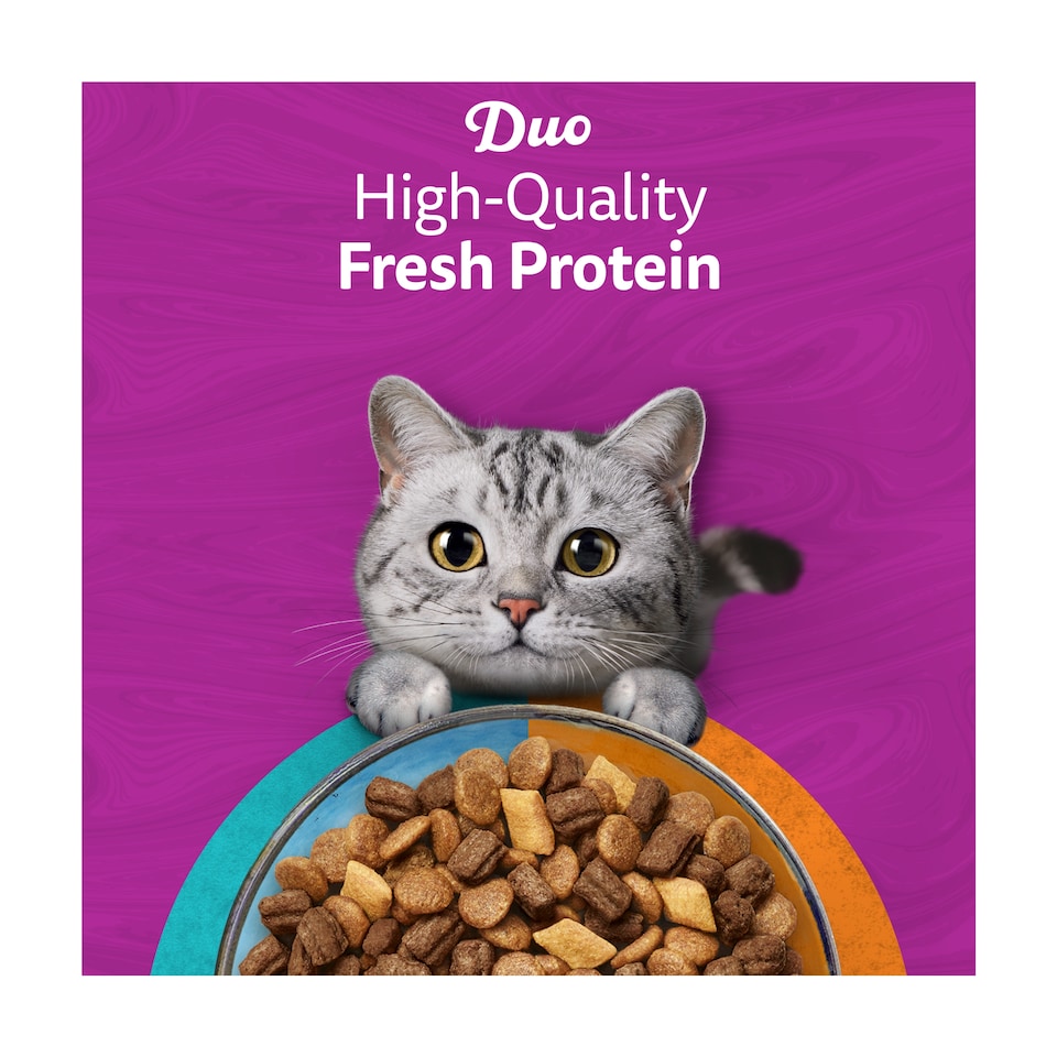 image 1 of WHISKAS DUO 1+ Years Cat Complete Dry with Surf & Turf Tuna and Chicken 800g
