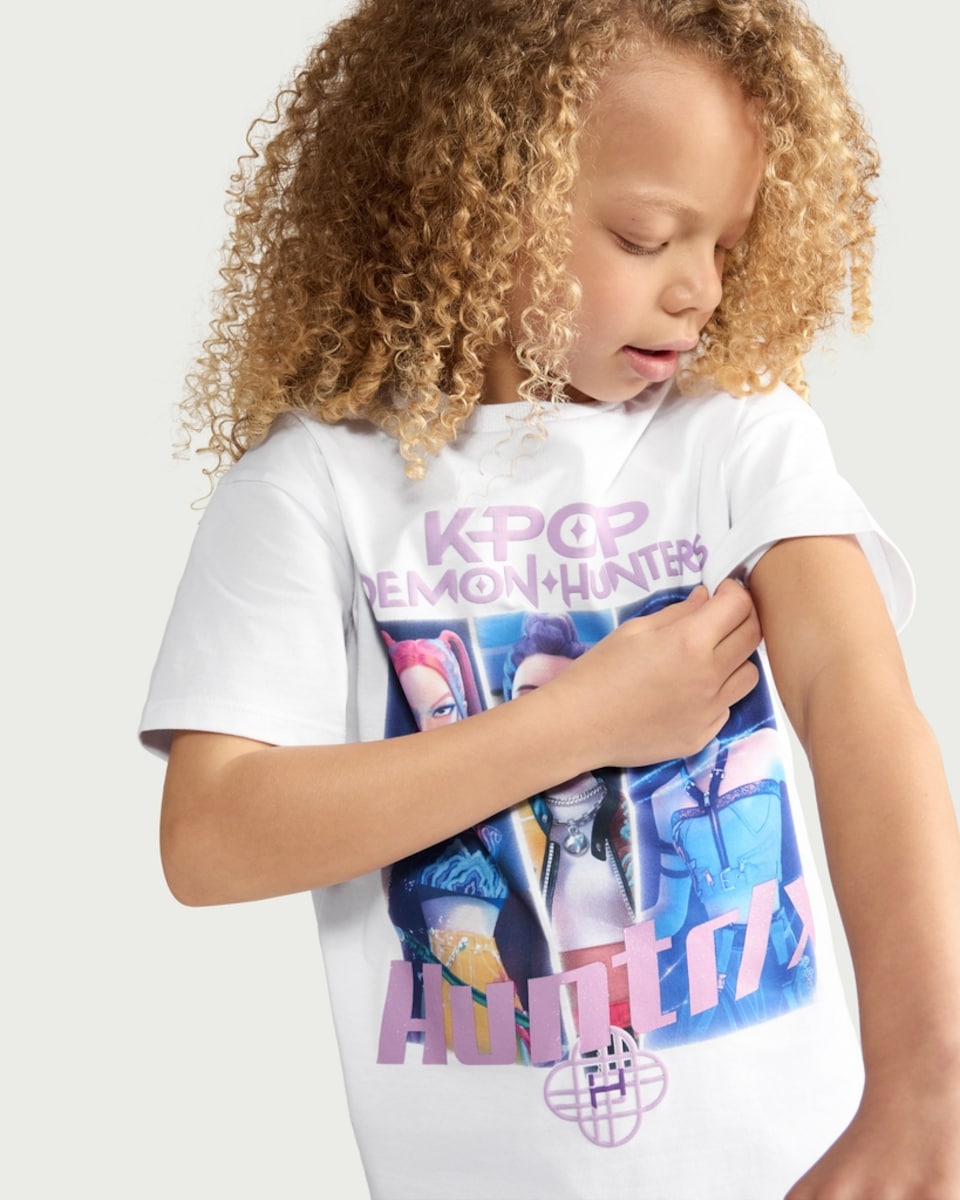 image 1 of K-Pop Demon Hunters 2-Piece T-Shirt and Cycling Shorts Set in Purple