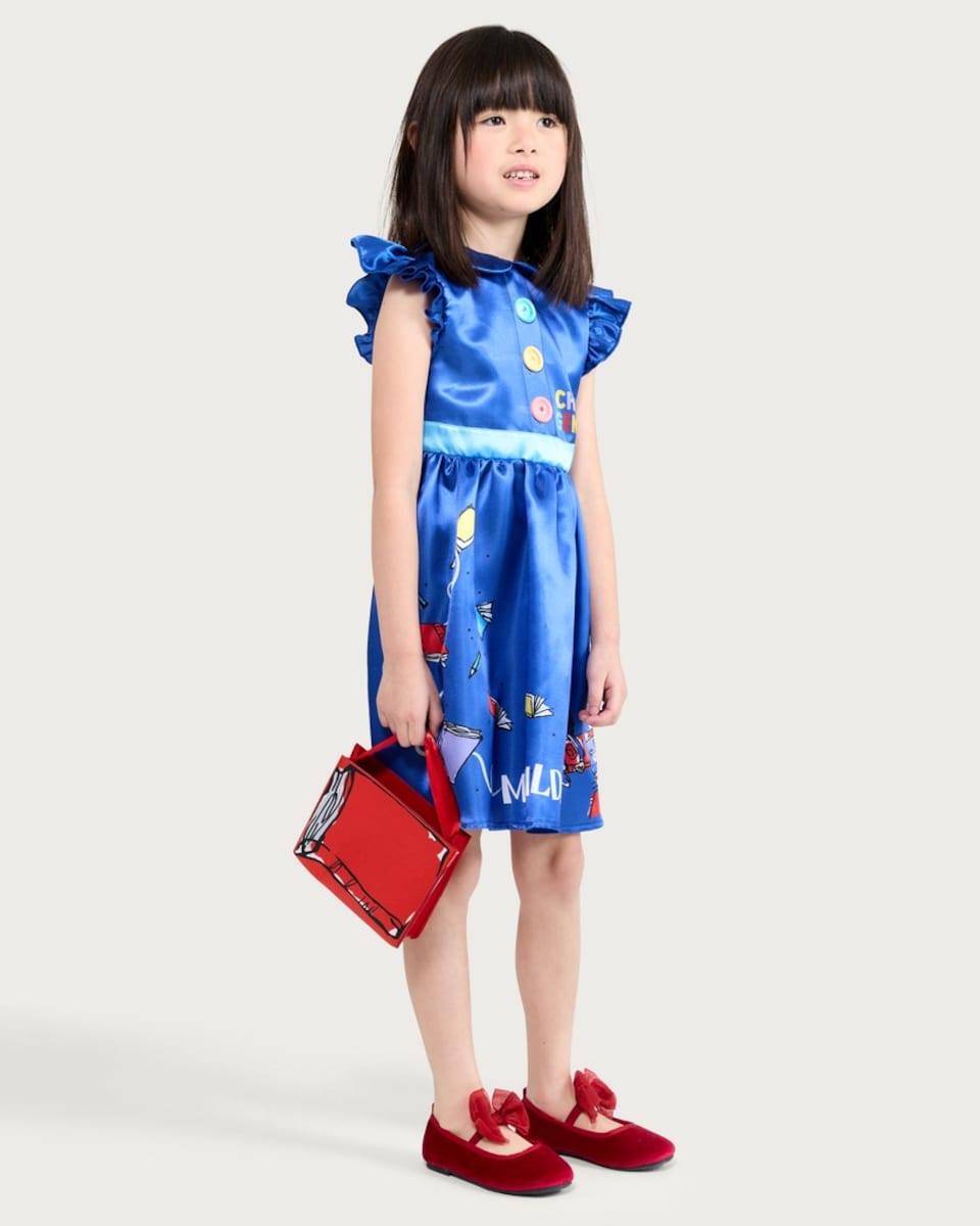image 1 of Roald Dahl Matilda 2-Piece Fancy Dress Costume with Bag in Blue
