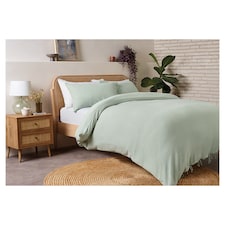 F&F Home Muslin Duck Egg Duvet Set King