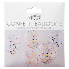 Ginger Ray Rainbow 5 Pack Confetti Balloons