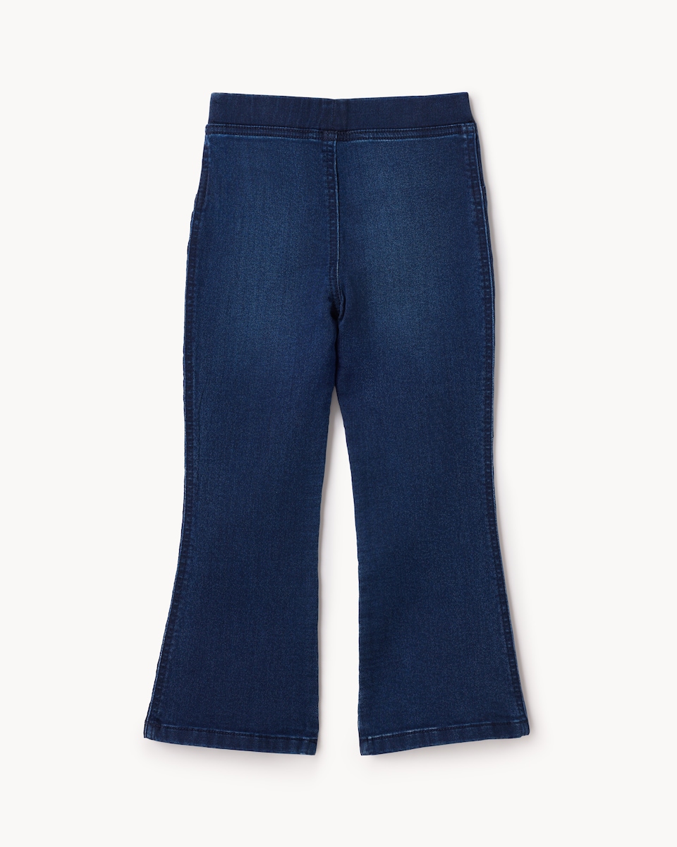 image 1 of F&F Girls Cotton Rich Flared Jeggings in Blue