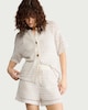 image 2 of F&F Open Knit Drawstring Co-ord Shorts in Cream