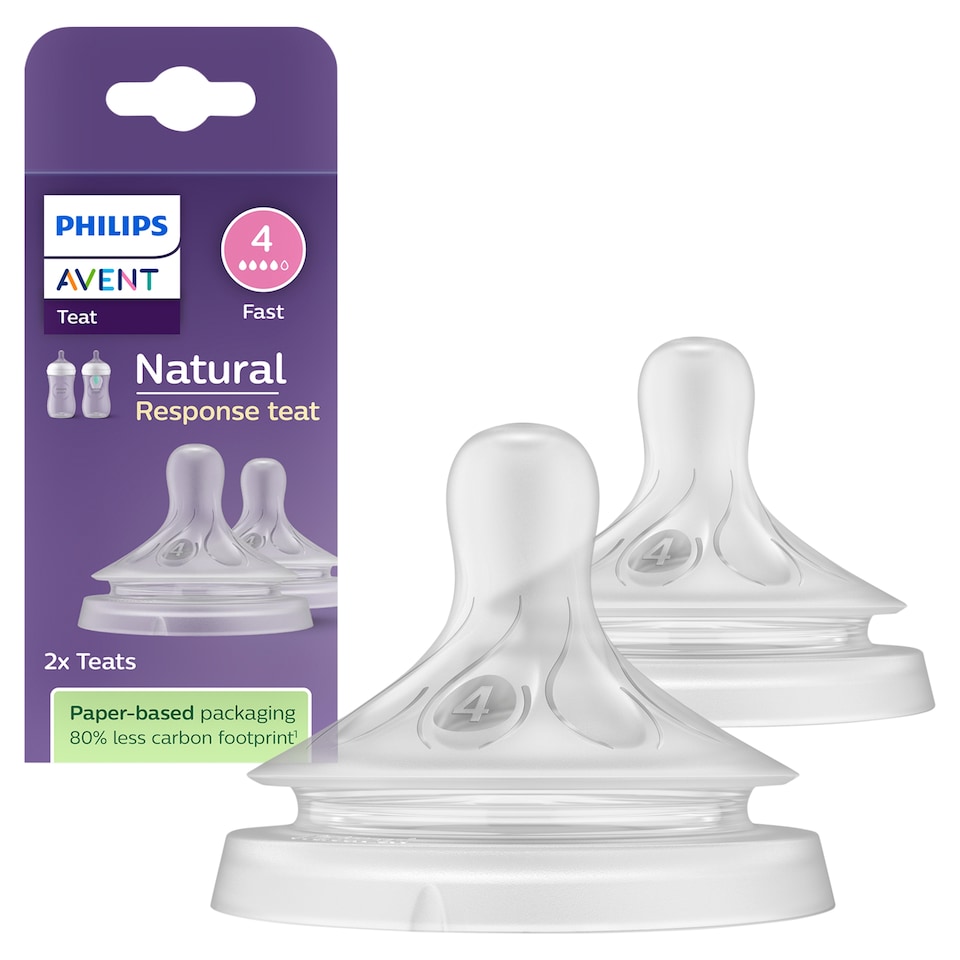 image 1 of Philips Avent Natural Response Teat Flow 4 3m+ 2 Pack