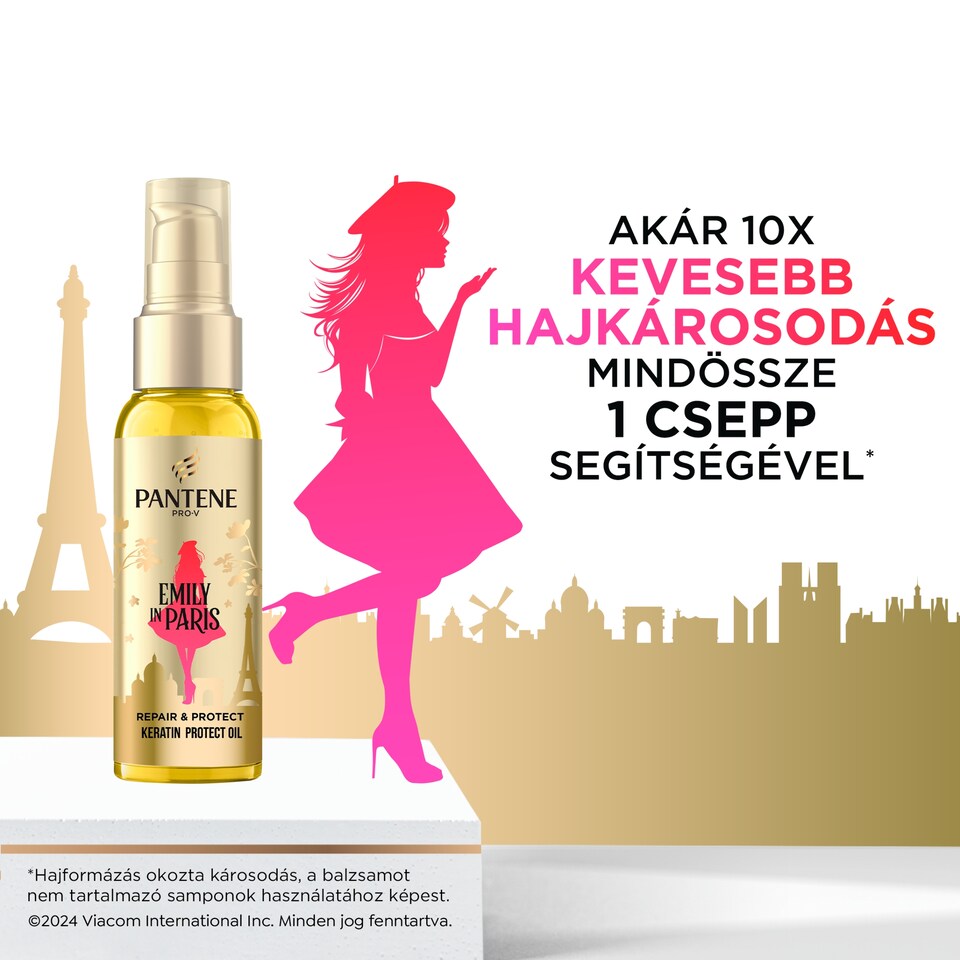 Pantene x Emily in Paris kollekció termékkészlet: szérum, olaj és hajmaszk  1. kép