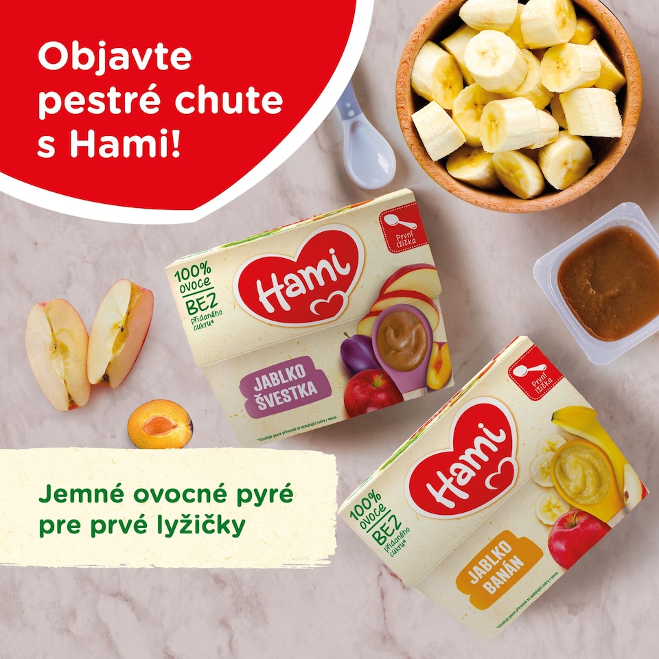 obrázok 1 z HAMI ovocný príkrm Slivka a jablko 4x100g