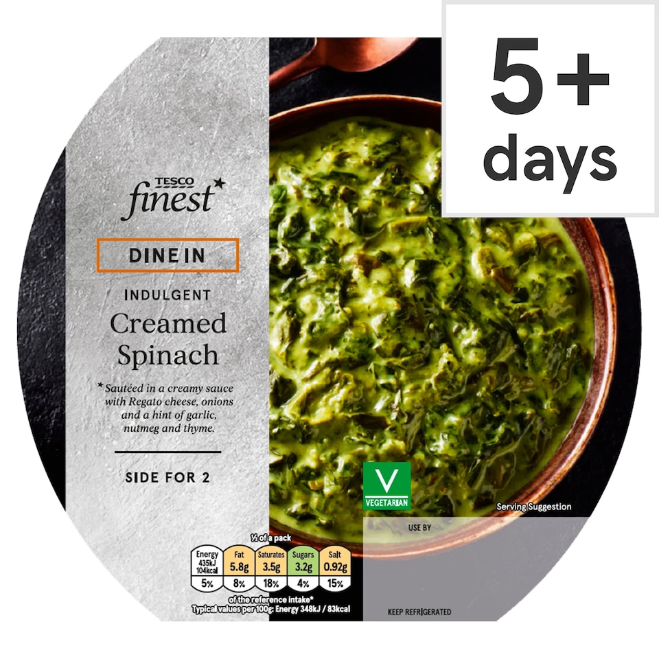 Tesco Finest Dine In Creamed Spinach 250g
