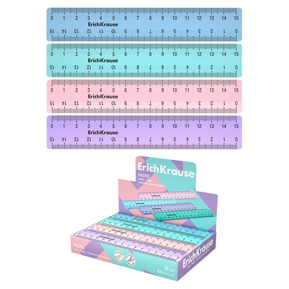 image 1 of Erich Krause Pastel Rulers, 15 cm, Mix of Colors