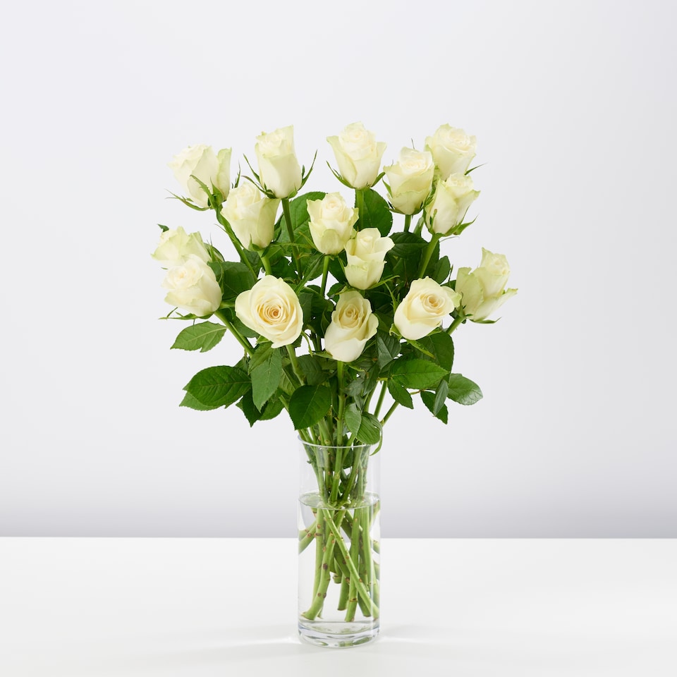 image 1 of Tesco White Roses Flowers Bouquet