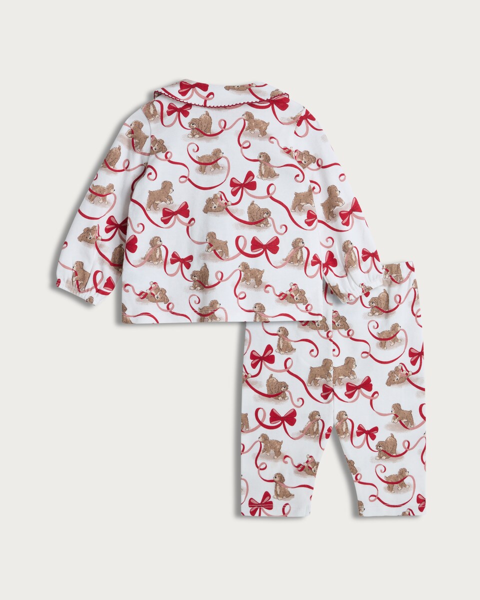 image 1 of F&F Curtis The Dog Baby Pure Cotton Printed Shirt and Trousers Pyjamas in White