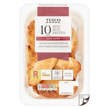 Tesco Mini Beef Pasties 10 Pack 300g