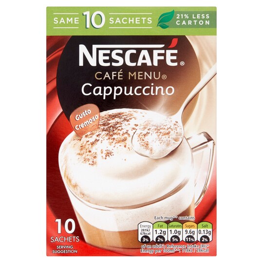 Nescafe Cappuccino 10 Sachet 170G Tesco Groceries
