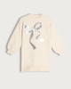 image 4 of F&F Girls Sequin Bow Jumper Dress in Cream