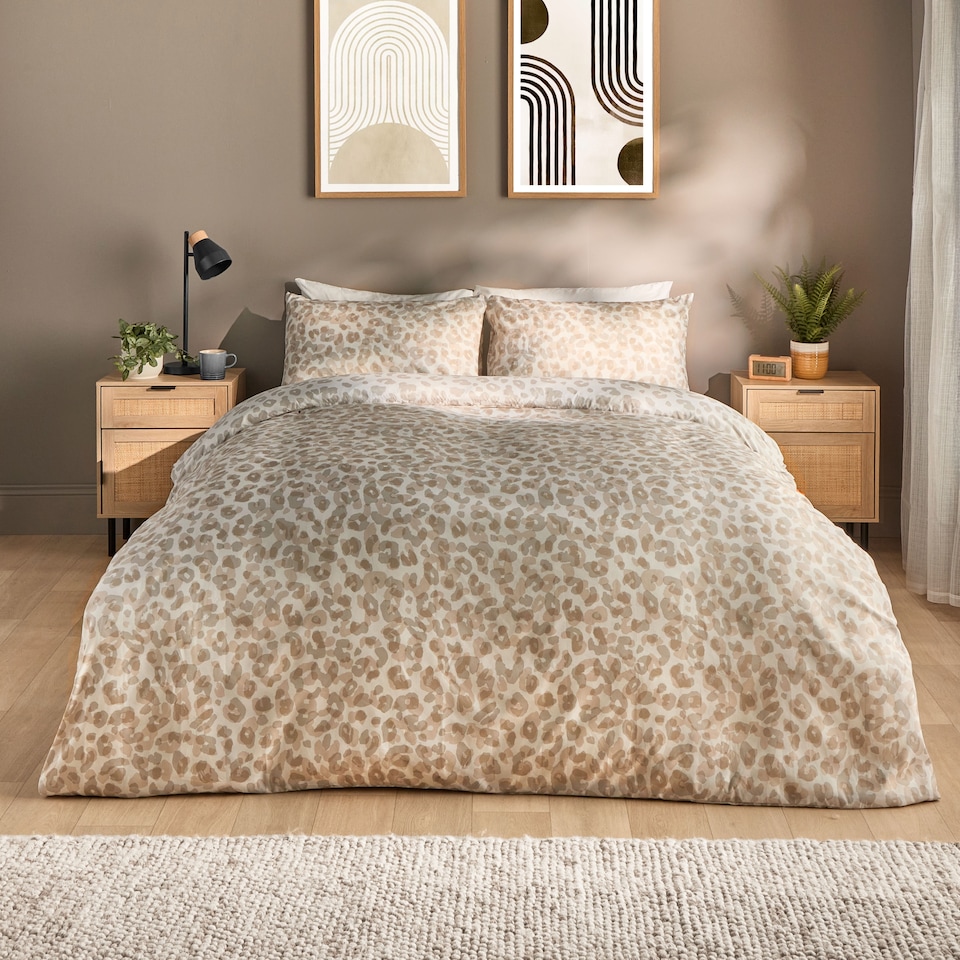 image 1 of Silentnight Supersoft Leopard Print Duvet Set Double